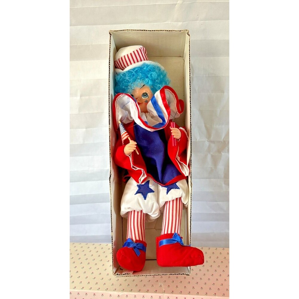 Brinn's Calendar Clown Figurine – July Month Collectible Porcelain Vintage 1980s - Picture 1 of 6